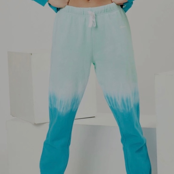 Hurley Tie Dye Ombré Teal Joggers Size L - Picture 1 of 10